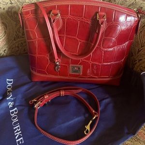 Dooney & Burke Croco Satchel Red